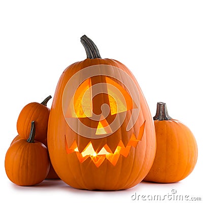 Halloween Pumpkins on white Stock Photo