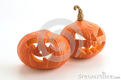 Halloween pumpkins smile and scrary eyes for party night Stock Photo