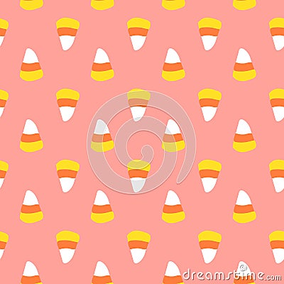 Halloween repeat pattern candy corn half drop Vector Illustration