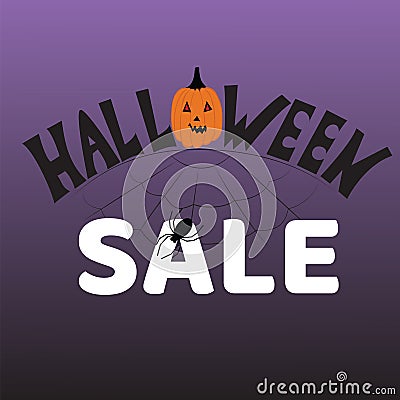 Halloween sale banner. Vector illustration. Vector Illustration