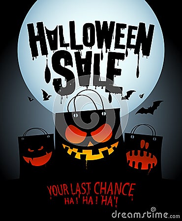 Halloween sale design. Vector Illustration