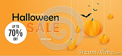 Happy Halloween sale promo banners designs, Vector Illustration