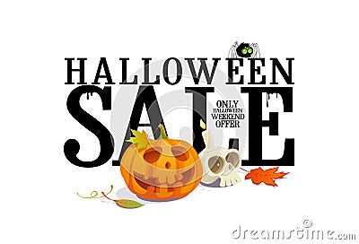 Halloween sale offer design. Vector Illustration