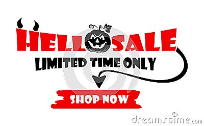 Halloween sale shop now Vector Illustration