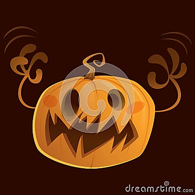 Halloween scary cartoon character pumpkin trick or treating Stock Photo