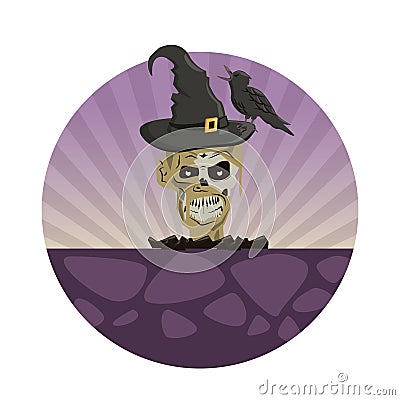 Halloween scary cartoons Vector Illustration