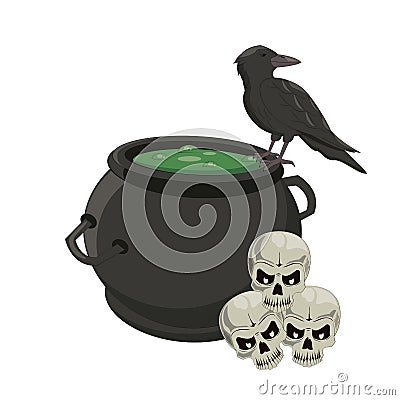 Halloween scary cartoons Vector Illustration