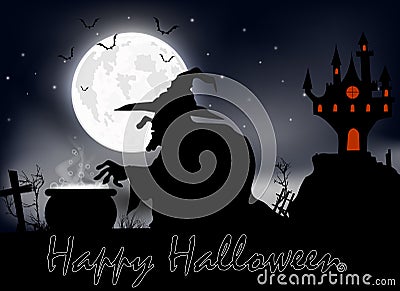 Halloween scary witch Vector Illustration