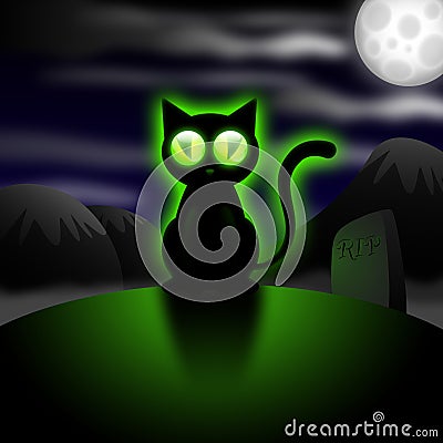 Halloween Cat Vector Illustration