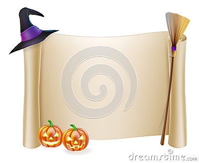 Halloween Scroll Background Vector Illustration