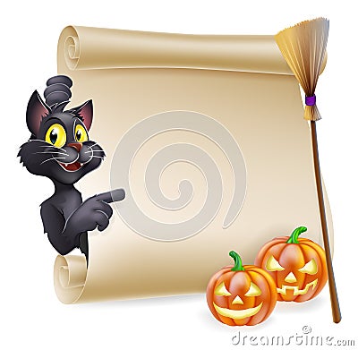 Halloween Scroll Sign Vector Illustration