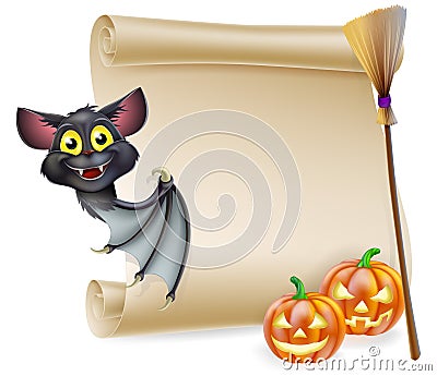 Halloween scroll with space Vector Illustration