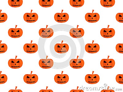 Halloween seamless background with pumpkin. For wallpaper, bed linen, tiles, fabrics, backgrounds. Vector Illustration