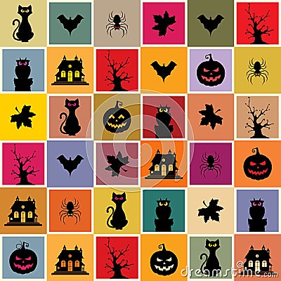 Halloween Seamless Pattern Vector Illustration