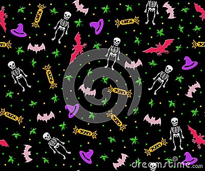 Halloween Seamless Pattern Stock Photo