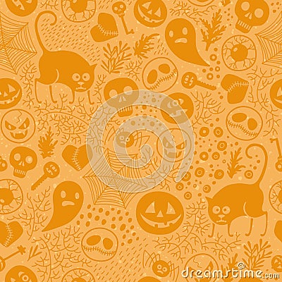 Halloween seamless pattern. Vector Illustration