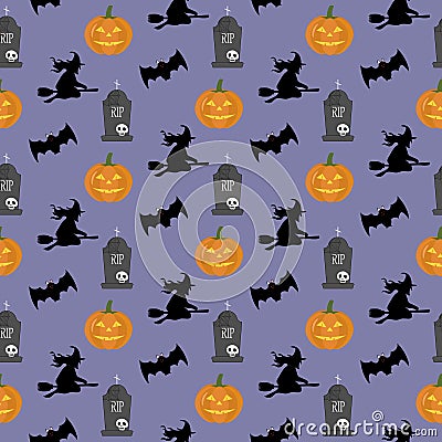 Halloween seamless pattern Vector Illustration