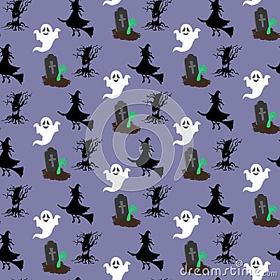 Halloween seamless pattern Vector Illustration