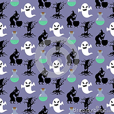 Halloween seamless pattern Vector Illustration