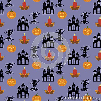 Halloween seamless pattern Vector Illustration