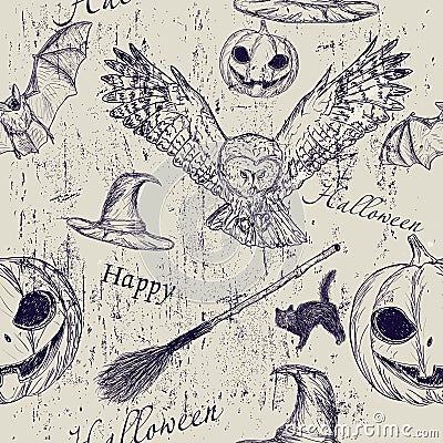 Halloween seamless texture Vector Illustration