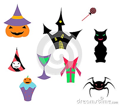 Halloween set Vector Illustration