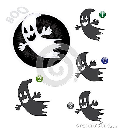 Halloween shape game: the ghost Stock Photo