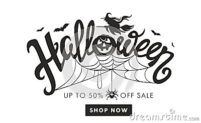 Halloween shop now Vector Illustration