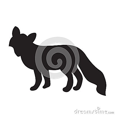 Halloween Silhouette Curious Fox Animal Body Vector Illustration