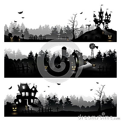 Halloween silhouettes Vector Illustration