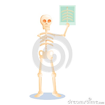 Halloween skeleton icon, cartoon style Vector Illustration