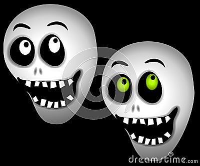 Halloween Skeleton Skulls Cartoon Illustration