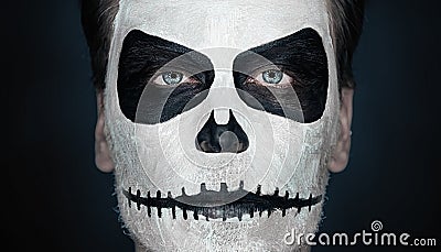 Halloween skull man Stock Photo