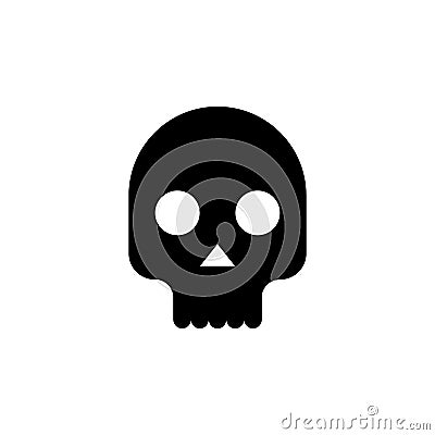 Halloween Skull Silhouette Icon On A White Background Vector Illustration