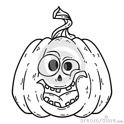 Halloween smiling pumpkin Cartoon Illustration