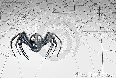 Halloween Spider Design Element Cartoon Illustration