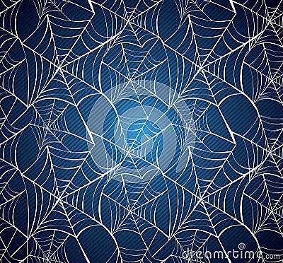 Halloween spider web seamless pattern blue background EPS10 file Vector Illustration