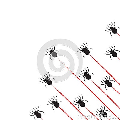 Halloween Spiders with Blood. Stock Photo