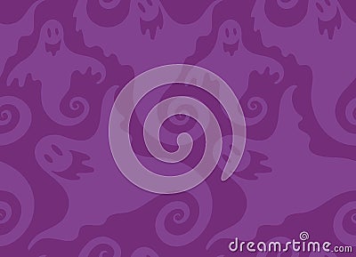 Halloween spooky ghost seamless repeat vector pattern Vector Illustration