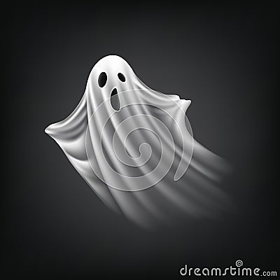 Halloween spooky monster, spirit or poltergeist Vector Illustration