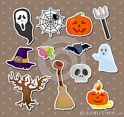 Halloween stickers Vector Illustration