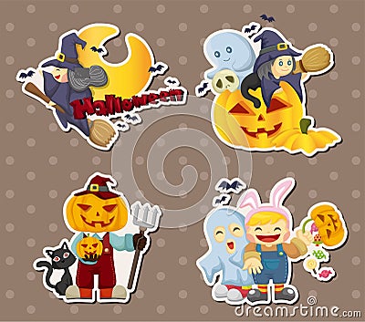 Halloween stickers Vector Illustration