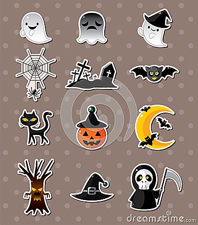 Halloween stickers Vector Illustration