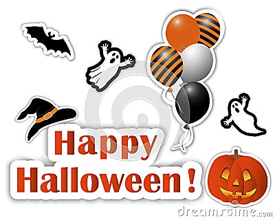 Halloween stickers. Vector Illustration