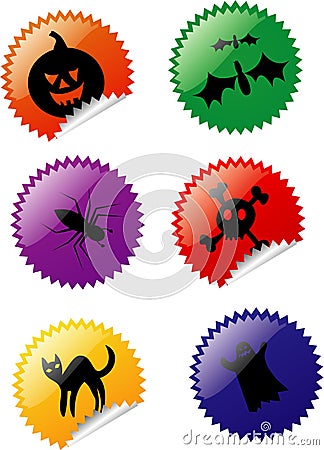 Halloween stickers Vector Illustration