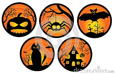 Halloween stickers Vector Illustration