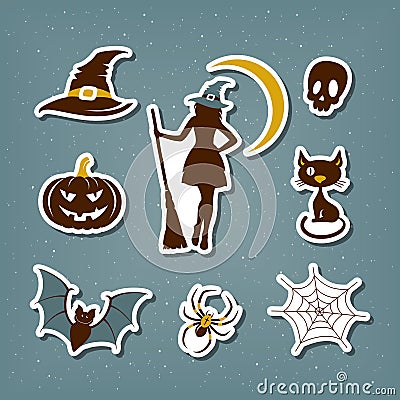 Halloween stickers Vector Illustration