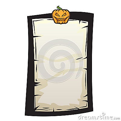 Halloween style banner with pumpkin Stock Photo