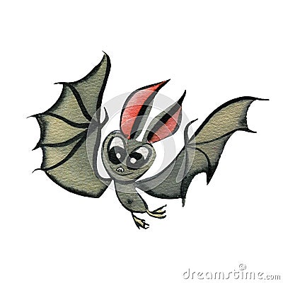Halloween sublimation watercolor.Halloween animal. Bat, small bat flying found in Europe and North Africa Stock Photo
