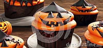 Halloween sweet Little cakes Stock Photo